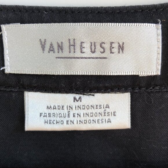 Van Heusen Cotton Button Down Shirt Black Size M - Picture 7 of 9